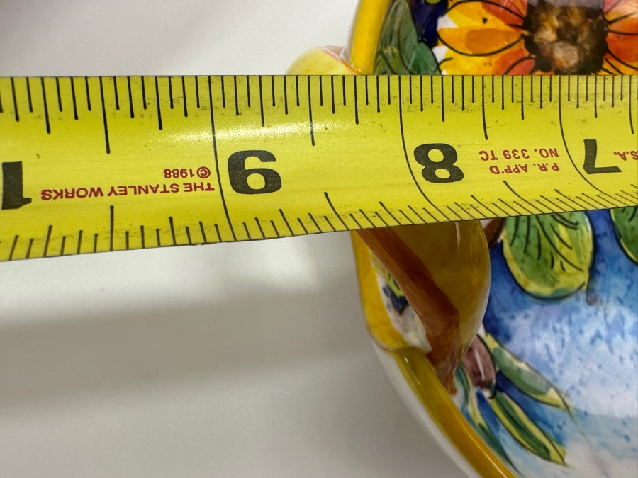 Pair Of Hand Painted Italian Bowls With Handles  13' W & 8.5' W [Photo 10]
