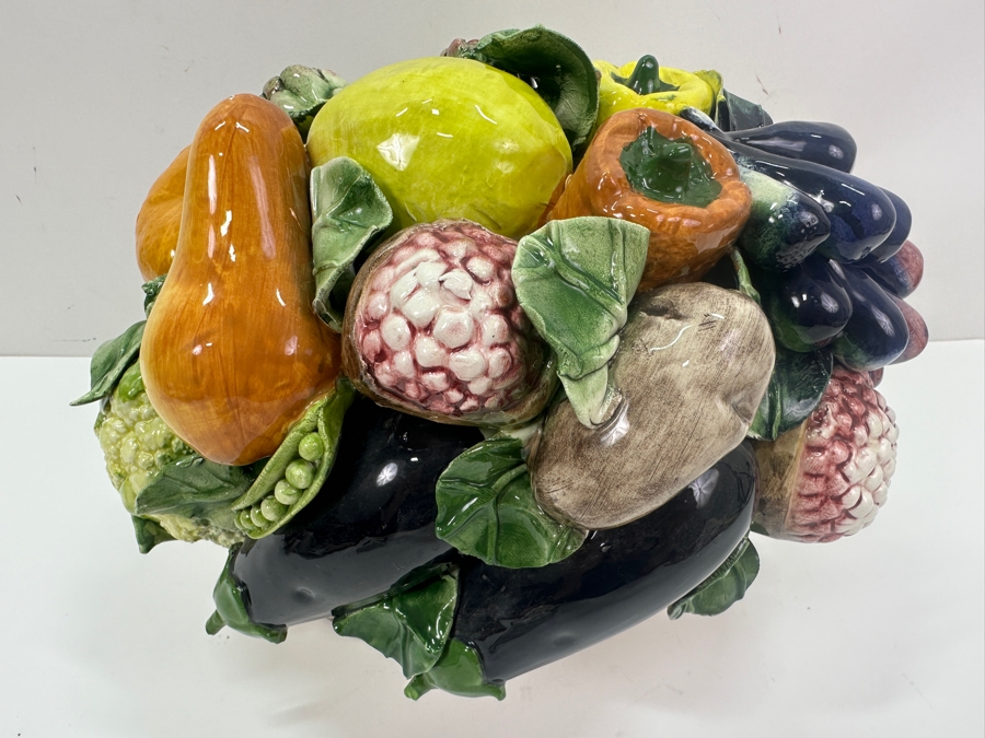 Vintage Horchow Italian Ceramic Centerpiece Fruit Basket 11' x 9' [Photo 2]