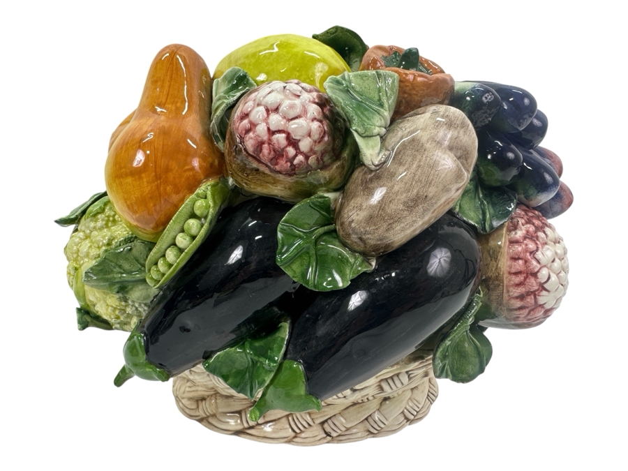 Vintage Horchow Italian Ceramic Centerpiece Fruit Basket 11' x 9'