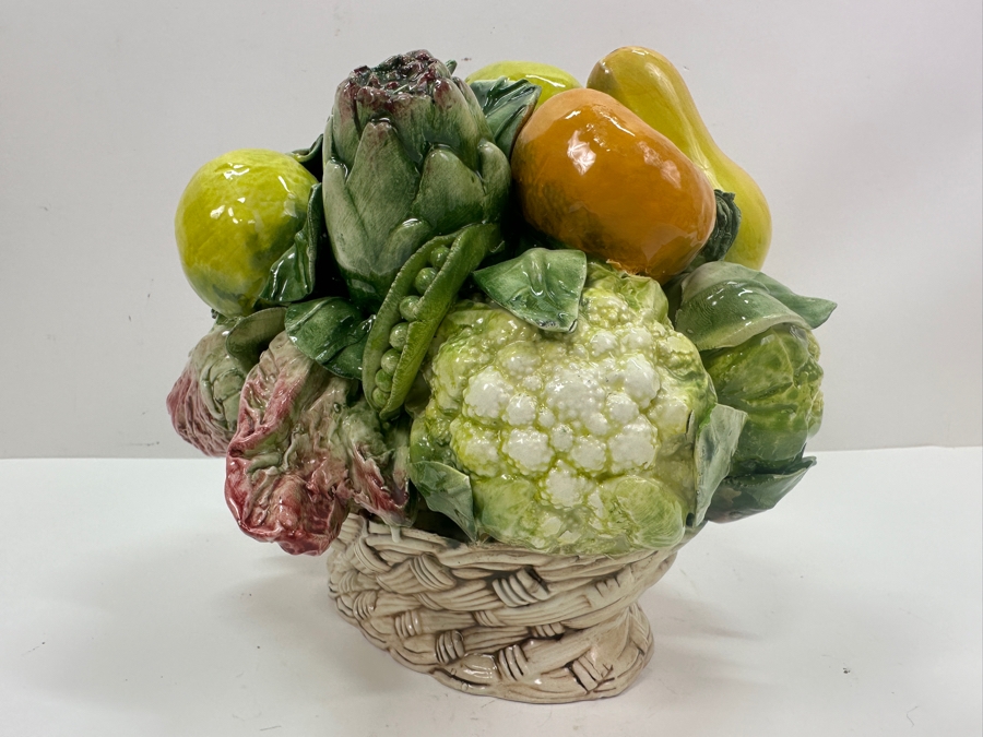 Vintage Horchow Italian Ceramic Centerpiece Fruit Basket 11' x 9' [Photo 5]