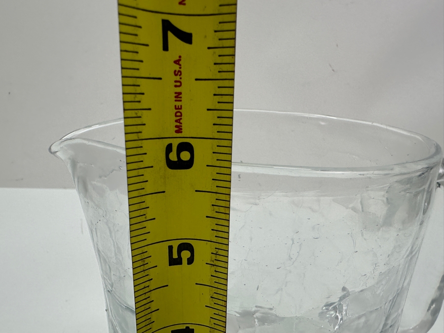 Vintage Blenko Clear Crackle Glass Pitcher 5.75' H [Photo 5]