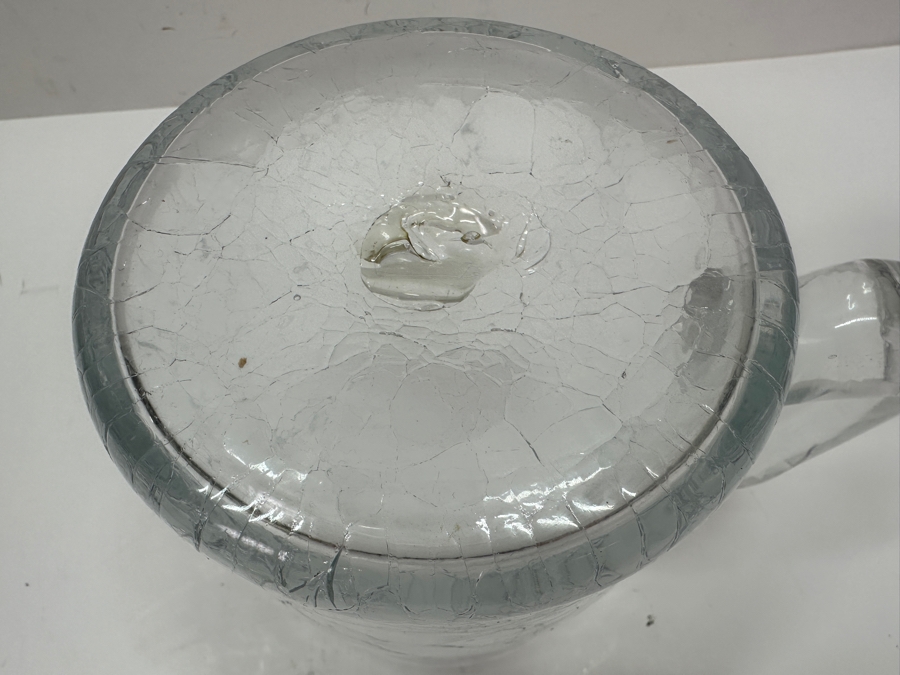 Vintage Blenko Clear Crackle Glass Pitcher 5.75' H [Photo 4]