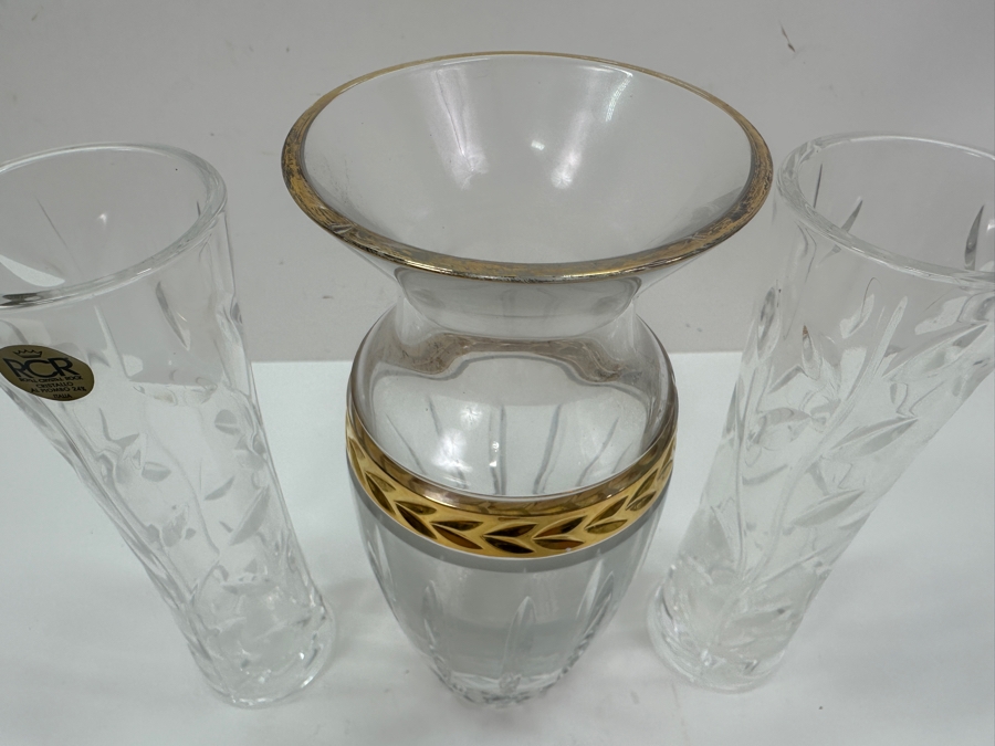 Lenox Majestic Vase 8' H and Set of 2 Royal Crystal Rock Vases 7.5' H [Photo 4]