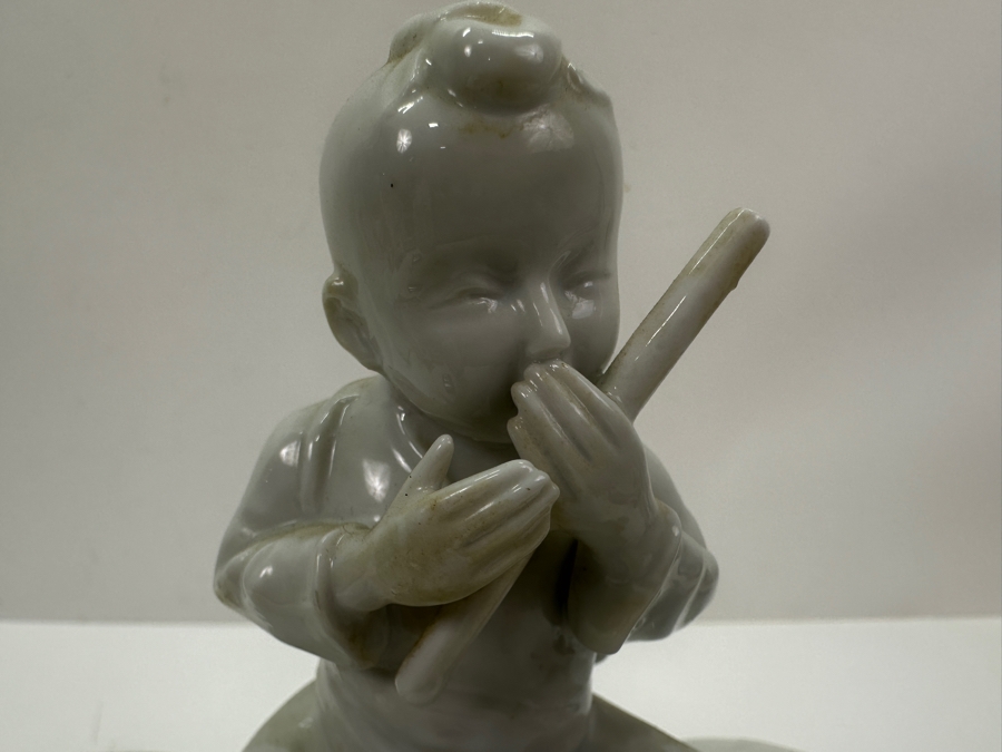 Vintage Chinese White Porcelain Boy on Water Buffalo Figurine 12'W x 5'D X 10'H [Photo 8]