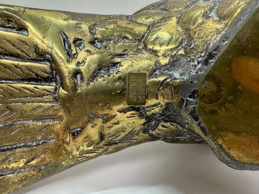 Pair of Vintage Japanese Brass Cockatiel Birds 9.5W X 7.5H [Photo 7]