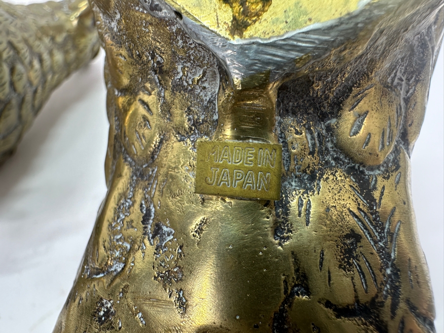 Pair of Vintage Japanese Brass Cockatiel Birds 9.5W X 7.5H [Photo 6]