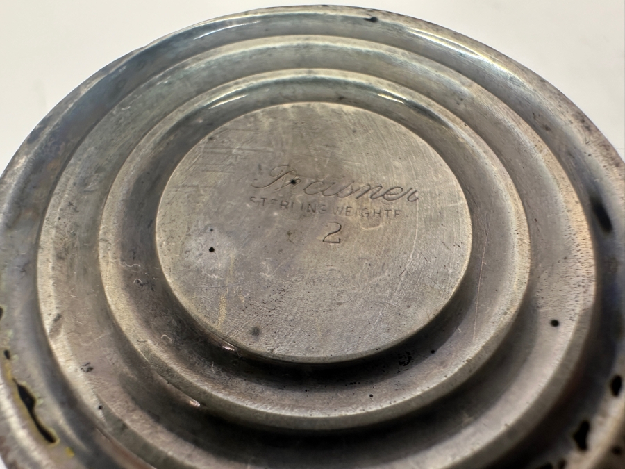 Pair Of Weighted Sterling Silver Trophy Urn Toothpick Holder Cups By Preisner 3'H [Photo 5]