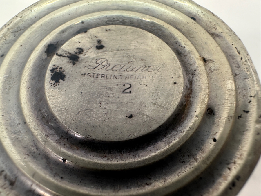 Pair Of Weighted Sterling Silver Trophy Urn Toothpick Holder Cups By Preisner 3'H [Photo 4]