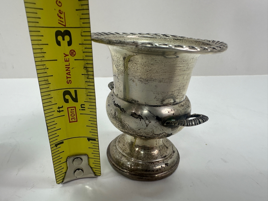 Pair Of Weighted Sterling Silver Trophy Urn Toothpick Holder Cups By Preisner 3'H [Photo 6]