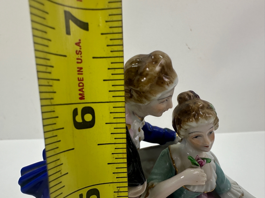 Vintage Hand Painted Porcelian Figurine On Brass Base 6W X 6.5H [Photo 6]