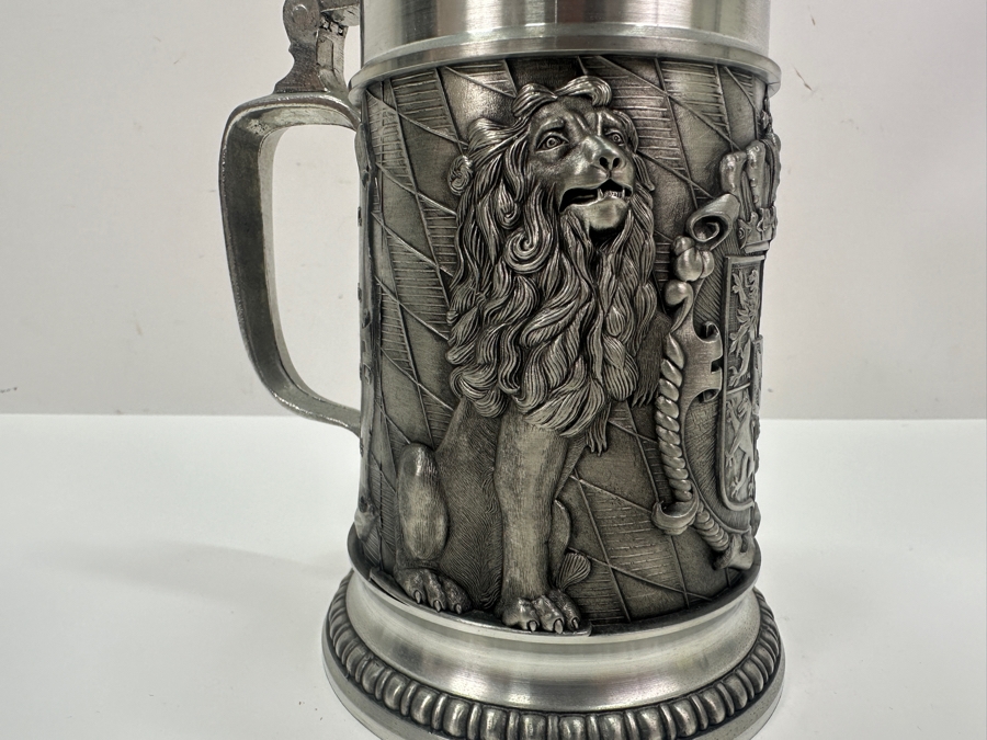 Vintage German Pewter Beer Stein 8.5' H [Photo 4]
