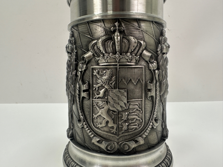 Vintage German Pewter Beer Stein 8.5' H [Photo 3]