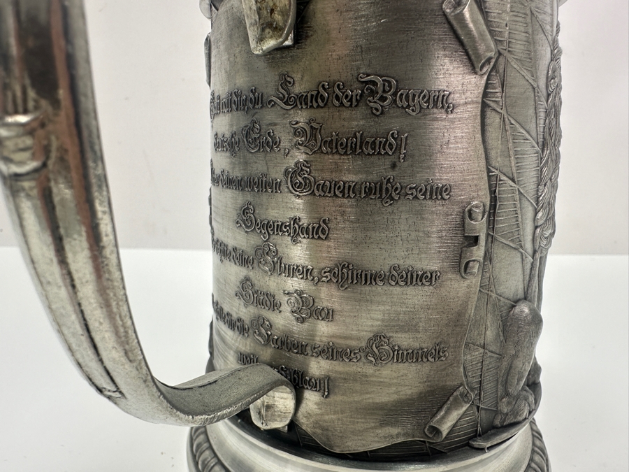 Vintage German Pewter Beer Stein 8.5' H [Photo 5]