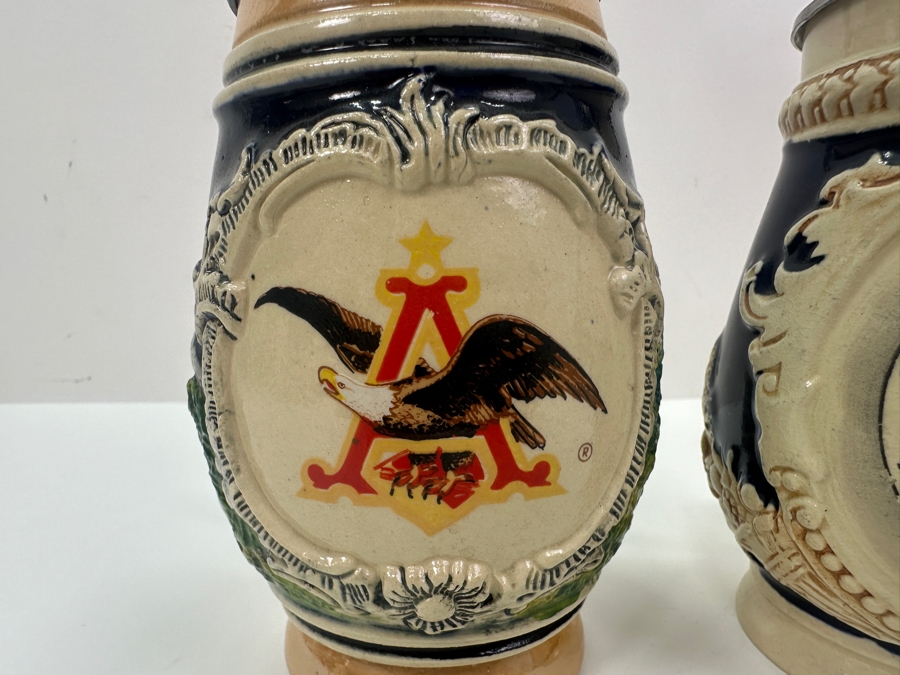Pair Of German Beer Steins: One With Anheuser Busch, One With Army Aviation Association USAREUR 7'H [Photo 3]