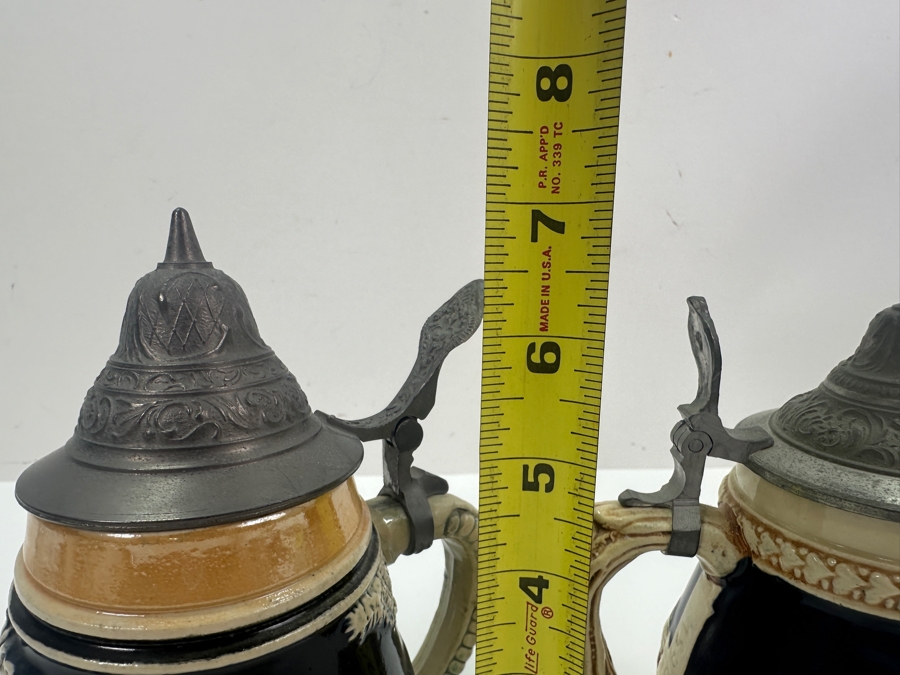 Pair Of German Beer Steins: One With Anheuser Busch, One With Army Aviation Association USAREUR 7'H [Photo 7]