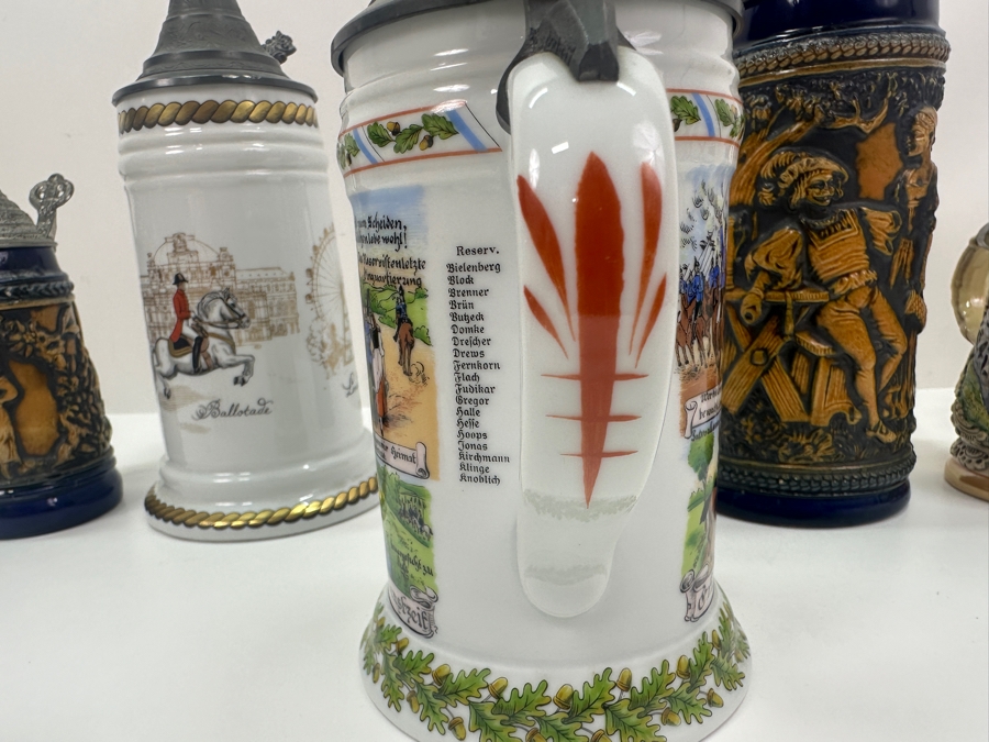(5) Vintage German Beer Steins: Kaiser, Gerz, One Limited Edition Stein & More 6'H To 9.5'H [Photo 10]
