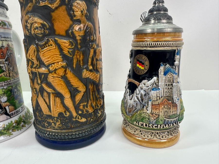 (5) Vintage German Beer Steins: Kaiser, Gerz, One Limited Edition Stein & More 6'H To 9.5'H [Photo 4]