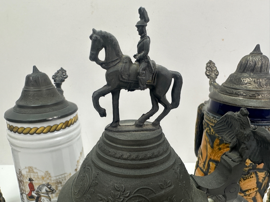(5) Vintage German Beer Steins: Kaiser, Gerz, One Limited Edition Stein & More 6'H To 9.5'H [Photo 7]