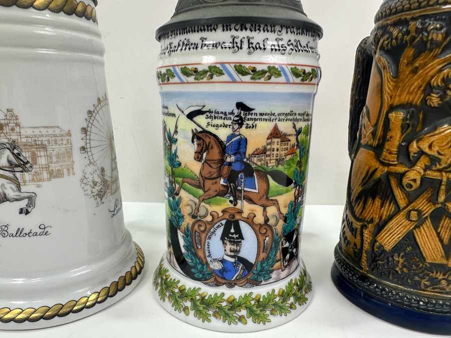 (5) Vintage German Beer Steins: Kaiser, Gerz, One Limited Edition Stein & More 6'H To 9.5'H [Photo 2]