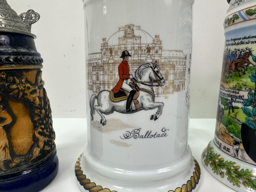 (5) Vintage German Beer Steins: Kaiser, Gerz, One Limited Edition Stein & More 6'H To 9.5'H [Photo 3]