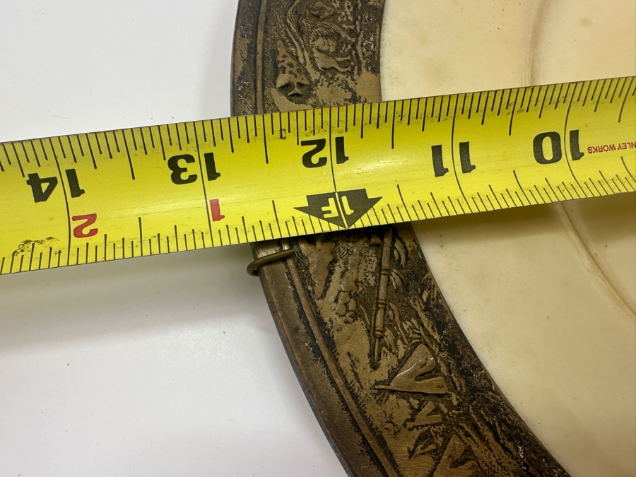 Fisher Sterling Silver Rimmed California Indians Trophy Plate With 10.5' Lenox Rhodora Plate P 471 - Plate Weighs Approximately 510g (Total Weight 785g) - Apx Sterling Silver Weight Is 275g - Apx Silver Melt Value = $270 [Photo 7]