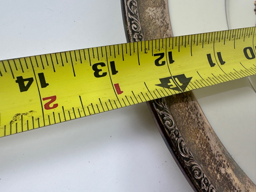 Fisher Sterling Silver Rimmed California Indians Trophy Plate Engraved 'Skeet Shooting 1964' W/ 10.5' Native American Harry Held Lenox Plate - Plate Weighs Apx 510g (Total Weight 703g) - Apx Sterling Silver Weight Is 193g - Apx Silver Melt Value = $190 [Photo 10]