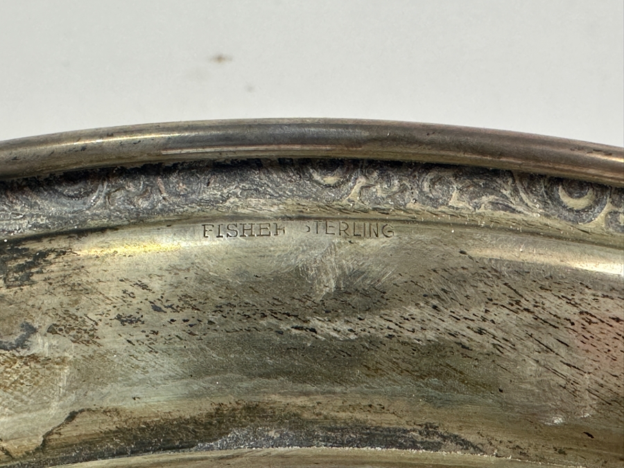 Fisher Sterling Silver Rimmed California Indians Trophy Plate Engraved 'Skeet Shooting 1964' W/ 10.5' Native American Harry Held Lenox Plate - Plate Weighs Apx 510g (Total Weight 703g) - Apx Sterling Silver Weight Is 193g - Apx Silver Melt Value = $190 [Photo 7]