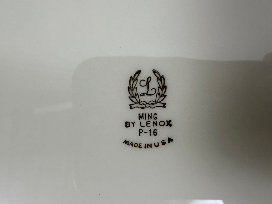 Fisher Sterling Silver Rimmed California Indians Trophy Plate With 10.5' Ming By Lenox Plate - Plate Weighs Approximately 510g (Total Weight 729g) - Apx Sterling Silver Weight Is 219g - Apx Silver Melt Value = $215 [Photo 7]