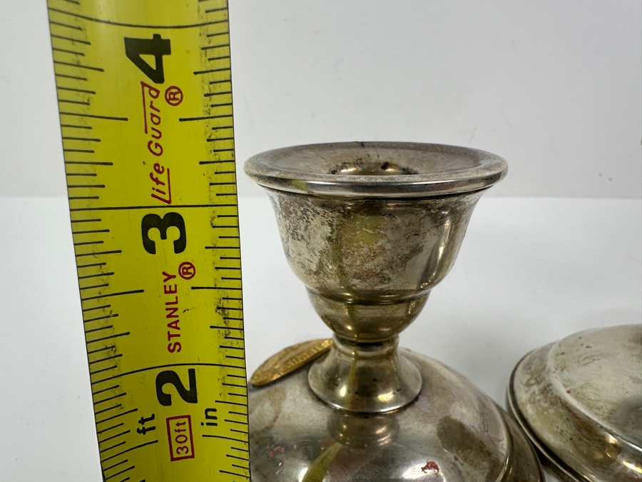 Pair Of Weighted Sterling Silver Candle Holders By Watrous 3.25'H [Photo 6]