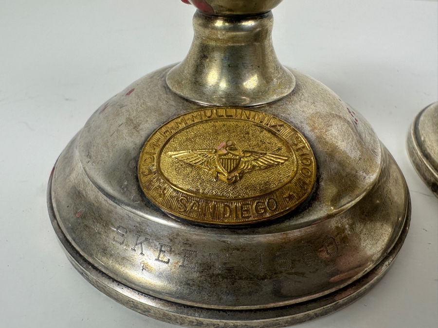 Pair Of Weighted Sterling Silver Candle Holders By Watrous 3.25'H [Photo 2]