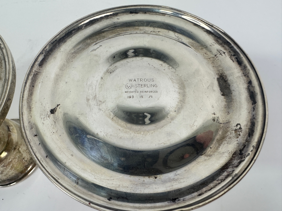 Pair Of Weighted Sterling Silver Candle Holders By Watrous 3.25'H [Photo 5]