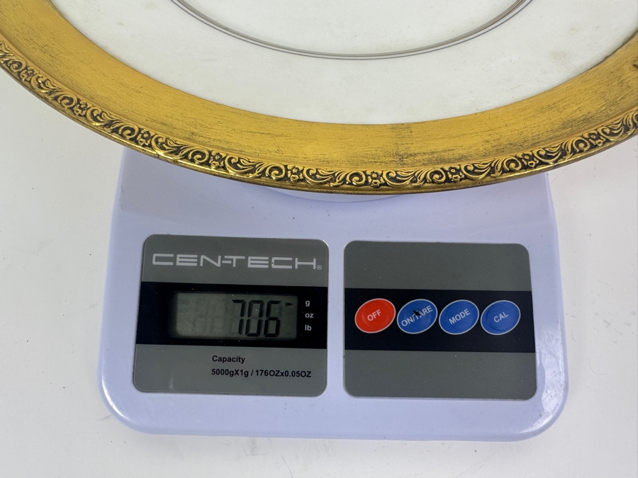 Fisher Sterling Silver Rimmed California Indians Trophy Plate Engraved 'Skeet Class Champion' With 10.5' Sharon By Lenox Plate - Plate Weighs Approximately 510g (Total Weight 706g) - Apx Sterling Silver Weight Is 219g - Apx Silver Melt Value = $192 [Photo 8]