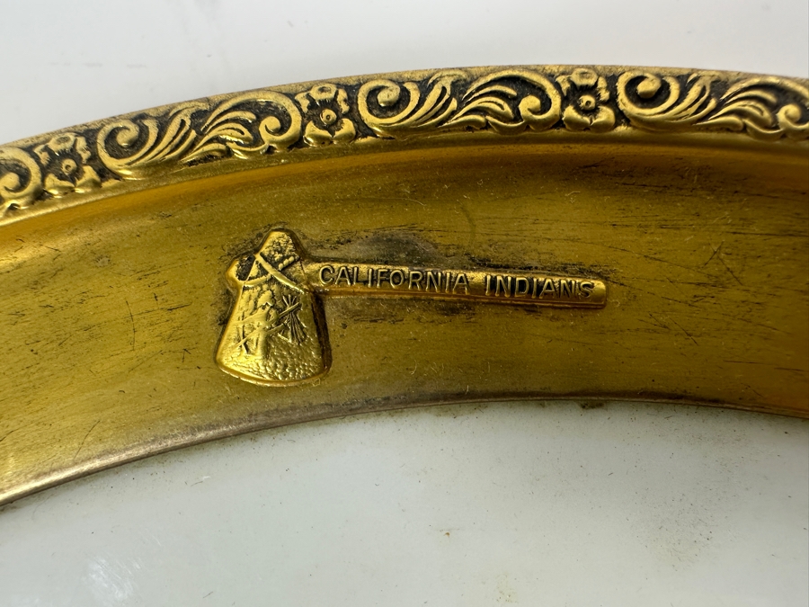 Fisher Sterling Silver Rimmed California Indians Trophy Plate Engraved 'Skeet Class Champion' With 10.5' Sharon By Lenox Plate - Plate Weighs Approximately 510g (Total Weight 706g) - Apx Sterling Silver Weight Is 219g - Apx Silver Melt Value = $192 [Photo 2]