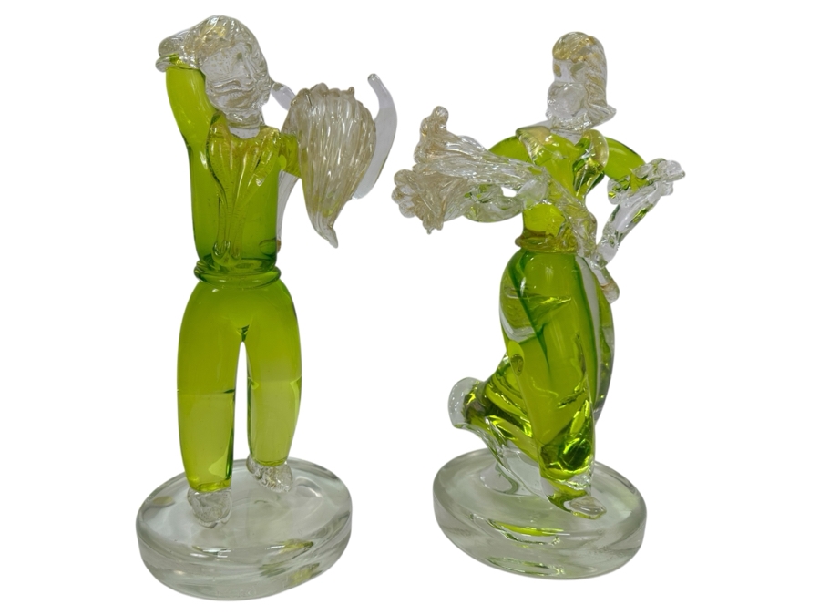 Vintage 1968 Pair Of Signed Gino Fort Murano Glass Sculptures Of A Man And Woman 12'H [Photo 2]