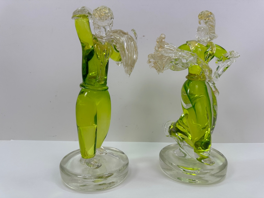 Vintage 1968 Pair Of Signed Gino Fort Murano Glass Sculptures Of A Man And Woman 12'H [Photo 4]