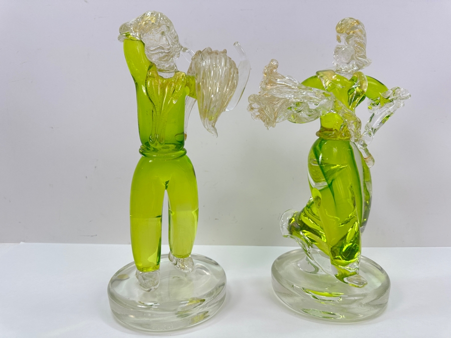 Vintage 1968 Pair Of Signed Gino Fort Murano Glass Sculptures Of A Man And Woman 12'H [Photo 3]
