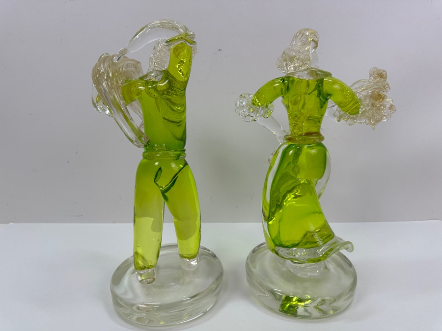 Vintage 1968 Pair Of Signed Gino Fort Murano Glass Sculptures Of A Man And Woman 12'H [Photo 11]