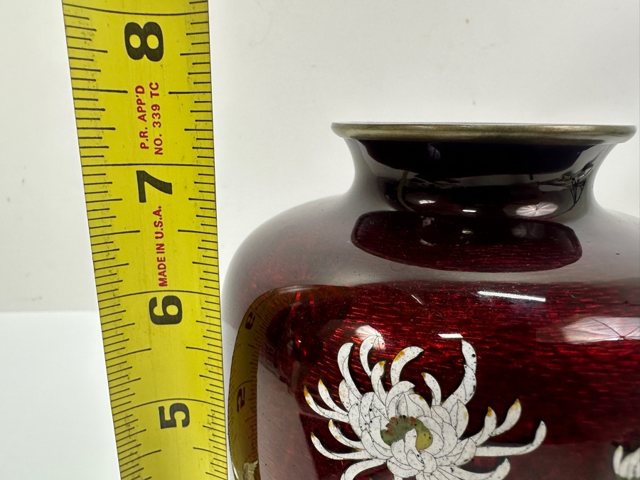 Vintage Japanese Cloisonne Vase 7.5' H [Photo 10]