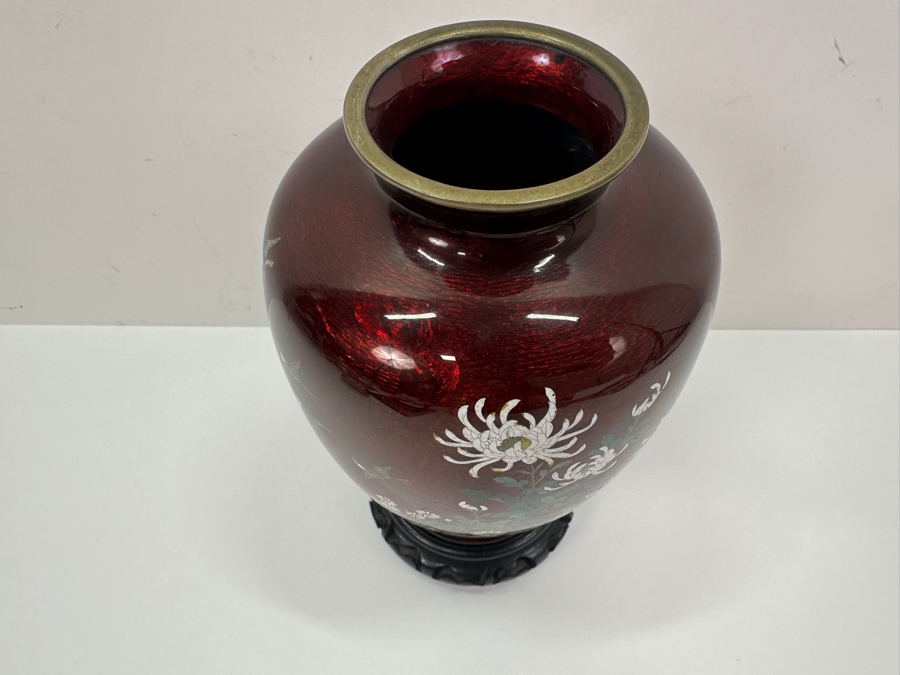 Vintage Japanese Cloisonne Vase 7.5' H [Photo 7]