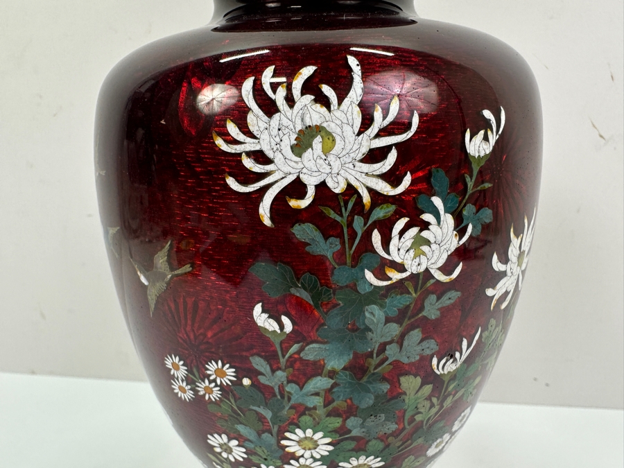 Vintage Japanese Cloisonne Vase 7.5' H [Photo 5]