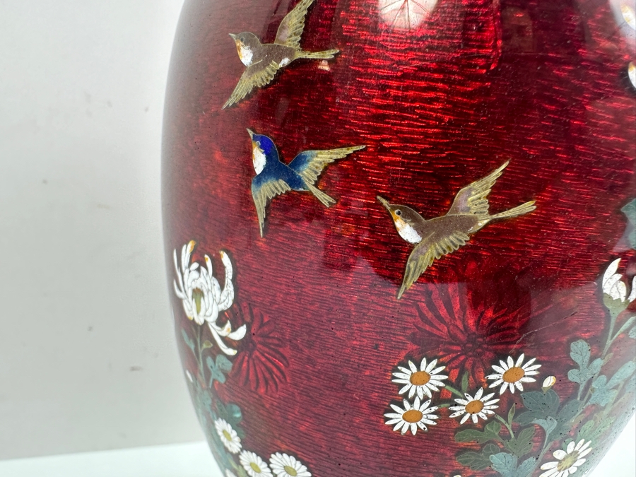 Vintage Japanese Cloisonne Vase 7.5' H [Photo 4]