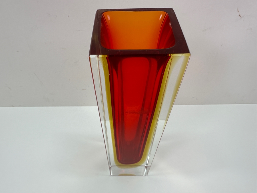Flavio Poli Sommerso Glass Murano Vase 8'H [Photo 3]