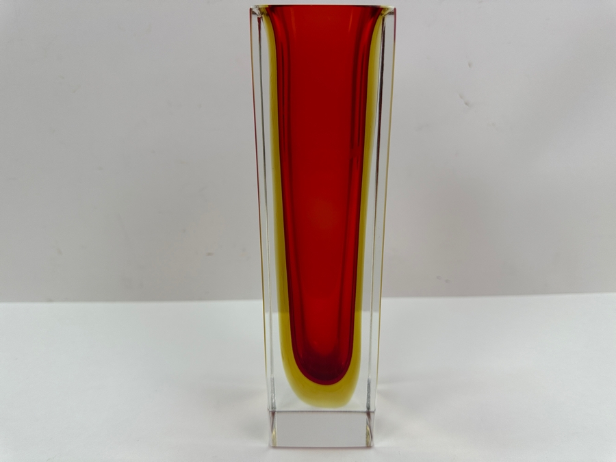 Flavio Poli Sommerso Glass Murano Vase 8'H [Photo 4]