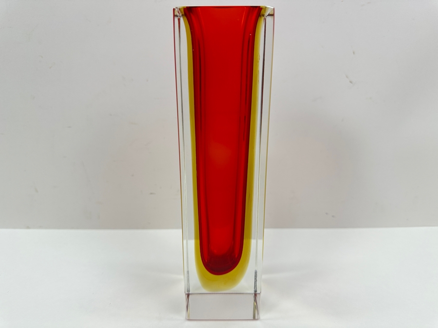 Flavio Poli Sommerso Glass Murano Vase 8'H [Photo 2]