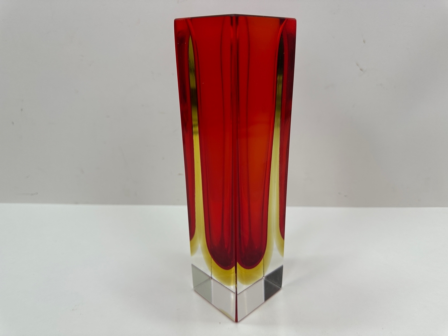 Flavio Poli Sommerso Glass Murano Vase 8'H [Photo 5]