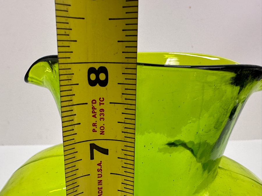 Vintage Blenko Glass Double Spout Pitcher Water Jug Carafe 8' H [Photo 6]