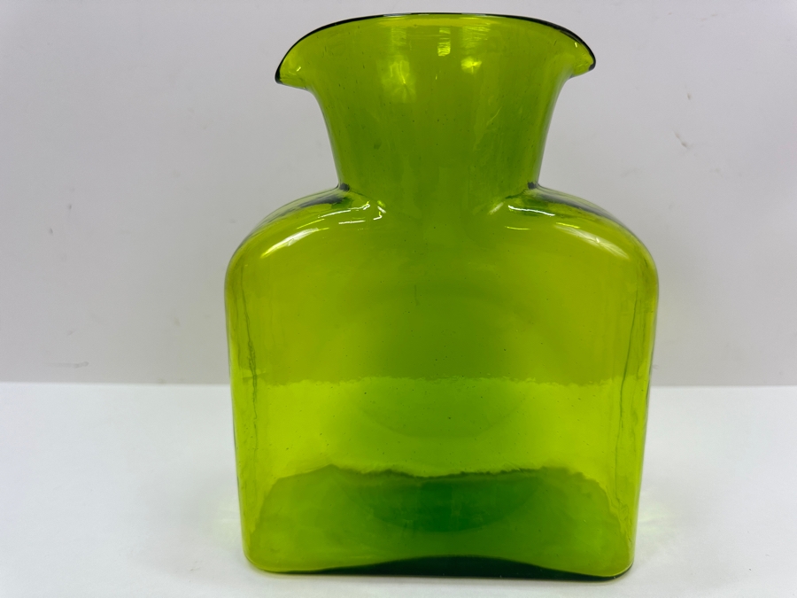 Vintage Blenko Glass Double Spout Pitcher Water Jug Carafe 8' H [Photo 2]