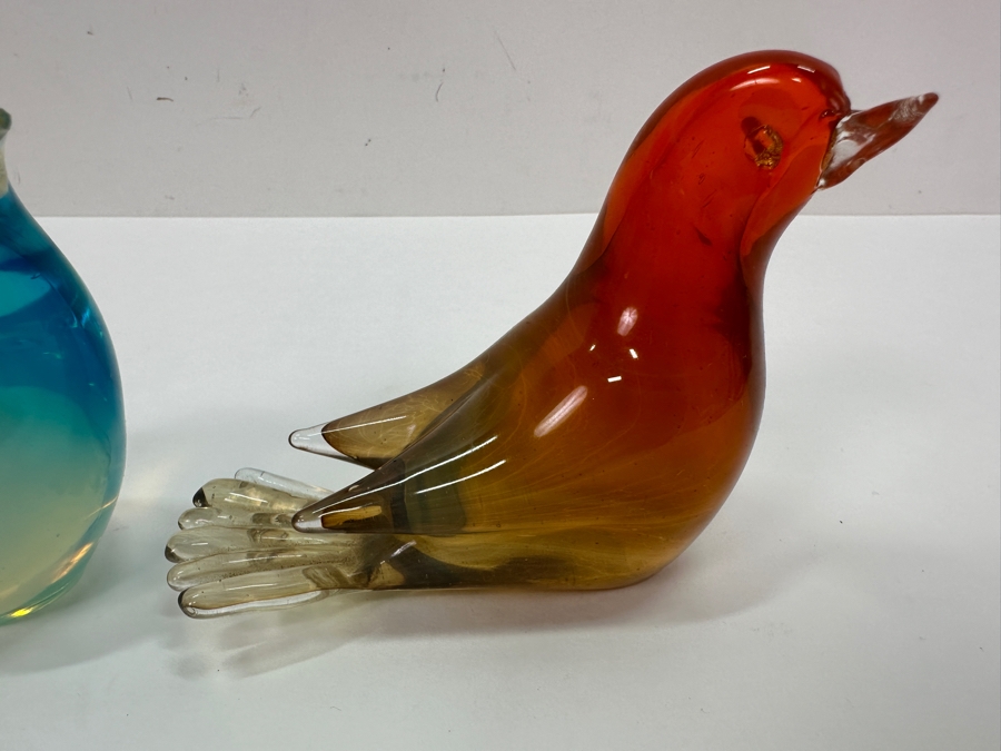 (3) Murano Glass Bird Figurines 4'W & 3.5'W [Photo 5]