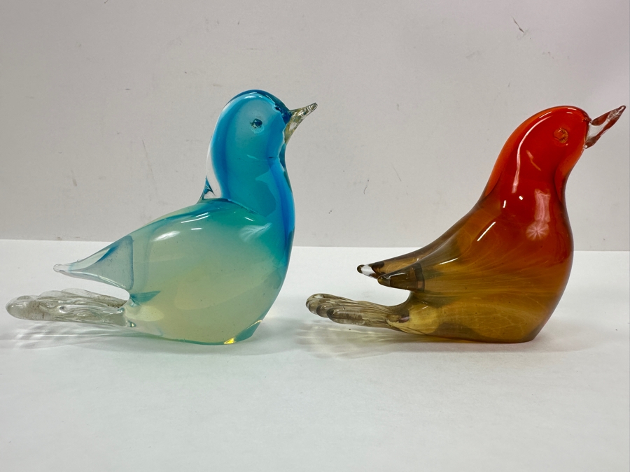 (3) Murano Glass Bird Figurines 4'W & 3.5'W [Photo 2]