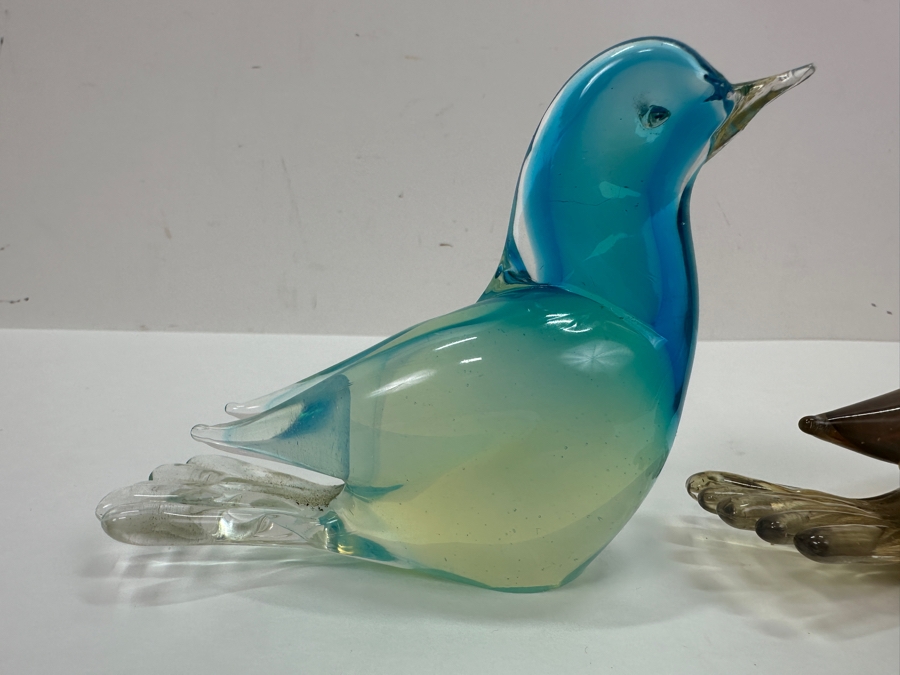 (3) Murano Glass Bird Figurines 4'W & 3.5'W [Photo 3]